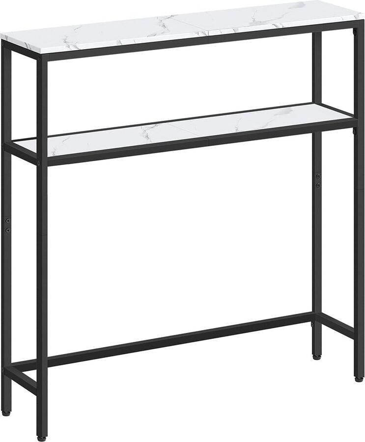 Rootz Living Rootz Consoletafel Salontafel Ingangstafel Spaanplaat en staal 20 cm x 80 cm x 80 cm Marmer wit-inktzwart 6 4 kg