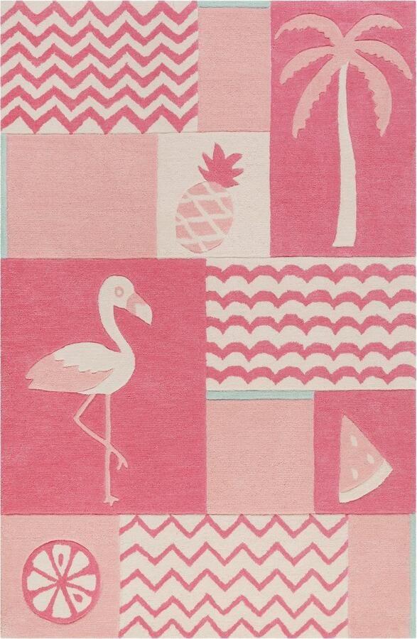 Smart Kids Fruity Flamingo Kinder vloerkleed 130x190 cm roze