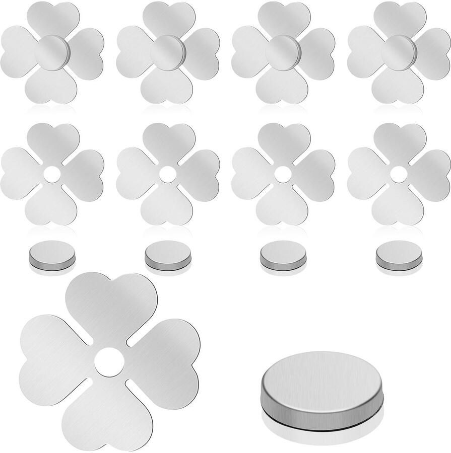 Smivyhp 8-pack tafelkleedgewichten voor buiten Magnetische tafelkleedclips van roestvrij staal Tafelkleedclip klavertjevier tafelkleedgewichten voor tuin Binnen Tafelkleedhouder