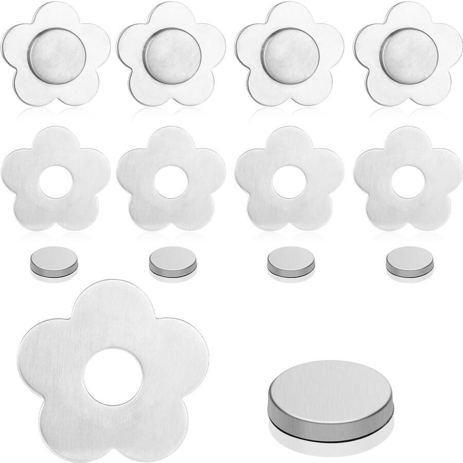Ibenzoa Tafelkleedgewichten Set van 8 met Bloemmotief en Magnetische Klemmen voor Binnen en Buiten Gebruik