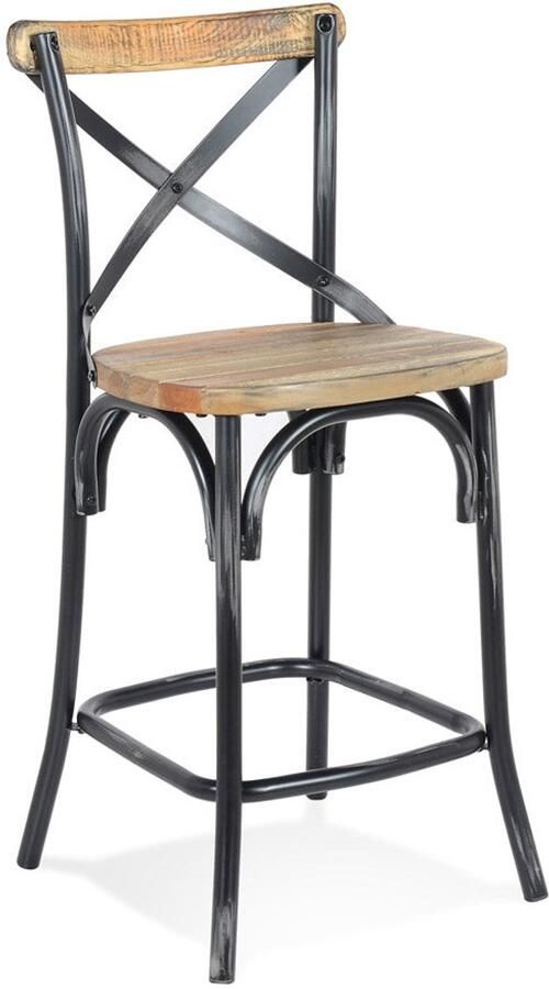 Snackkruk COTTAGE MINI Vintage kruk Comfortabele rugleuning 65 cm zithoogte