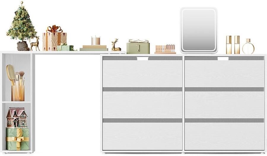 Sneeuwwitje moderne bureau L -vormige tafel houten spaanbord ruimtebesparende plank 39x90x74 cm borst: 39x120x72 cm