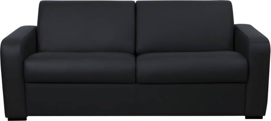 Vente-unique Snel uit te klappen driezitsslaapbank van zwart leer BEVIS Matras 16 cm L 198 cm x H 90 cm x D 208 cm - Foto 3