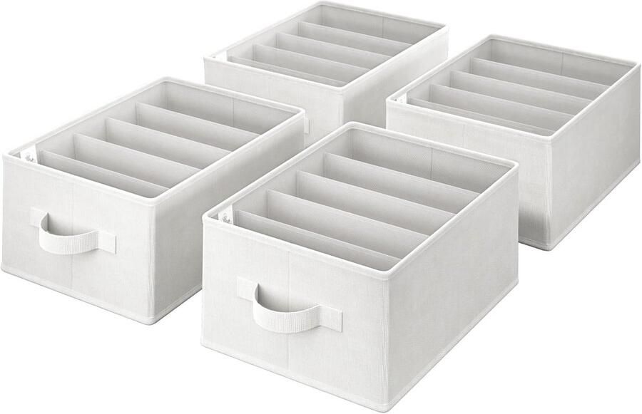Kledingkastorganisatoren voor Kleding Set van 4 Lade-organizers Opvouwbare Kledingorganizers voor Garderobe Kastorganisatoren voor Truien Broeken Sweaterbroeken Kast Organizer Wit - Foto 3