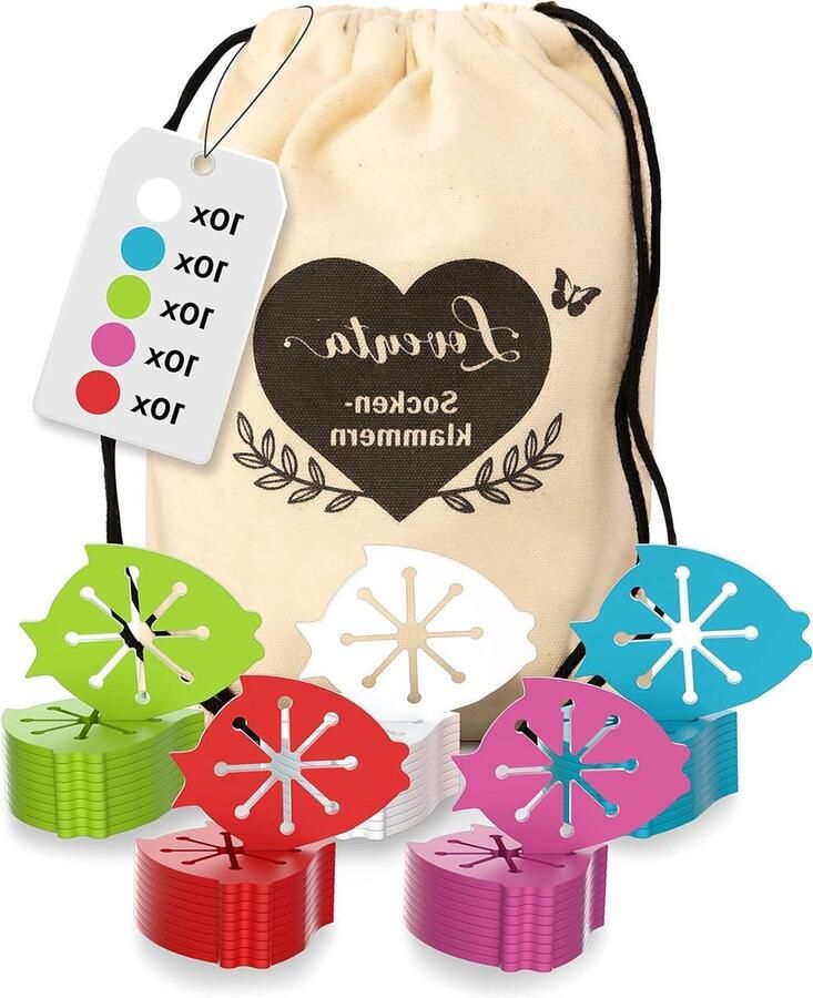 Socks Clamps (50 pieces) for Washing Machine and Dryer Best Grip Sock Holder for All Sock Sizes Thanks to Sock Clips Never Sort Socks Again