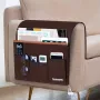 Sofa armleuningen organizer sofa organizer bedtas om op te hangen vilt hanging organizer tas met 5 vakken voor bank stoel bed reling bureaus toonbank kast TV koffie bruin - Thumbnail 1