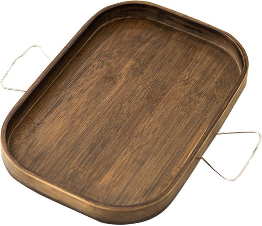 Sofa Armrest Tray Draagbare Sofa Armrest Tafel Bamboe Armrest Tray Antislip Multifunctionele Sofa Armrest Tafel Clip-on Tray Salontafel voor Brede Banken Voor Eten Drinken Snacks Telefoon Afstandsbediening 33x22x3cm Bruin-vierkant