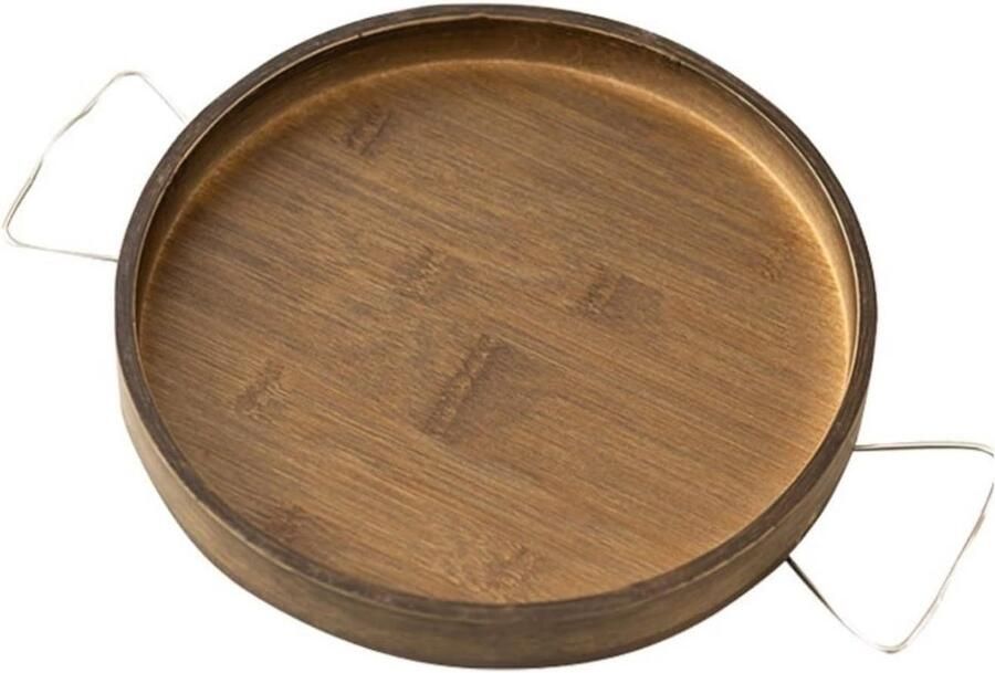 Sofa Armrest Tray Draagbare Sofa Armrest Tafel Bamboe Armrest Tray Antislip Multifunctionele Sofa Armrest Tafel Clip-on Tray Salontafel voor Brede Banken Voor Eten Drinken Snacks Telefoon Afstandsbediening 25x3cm Bruin-rond