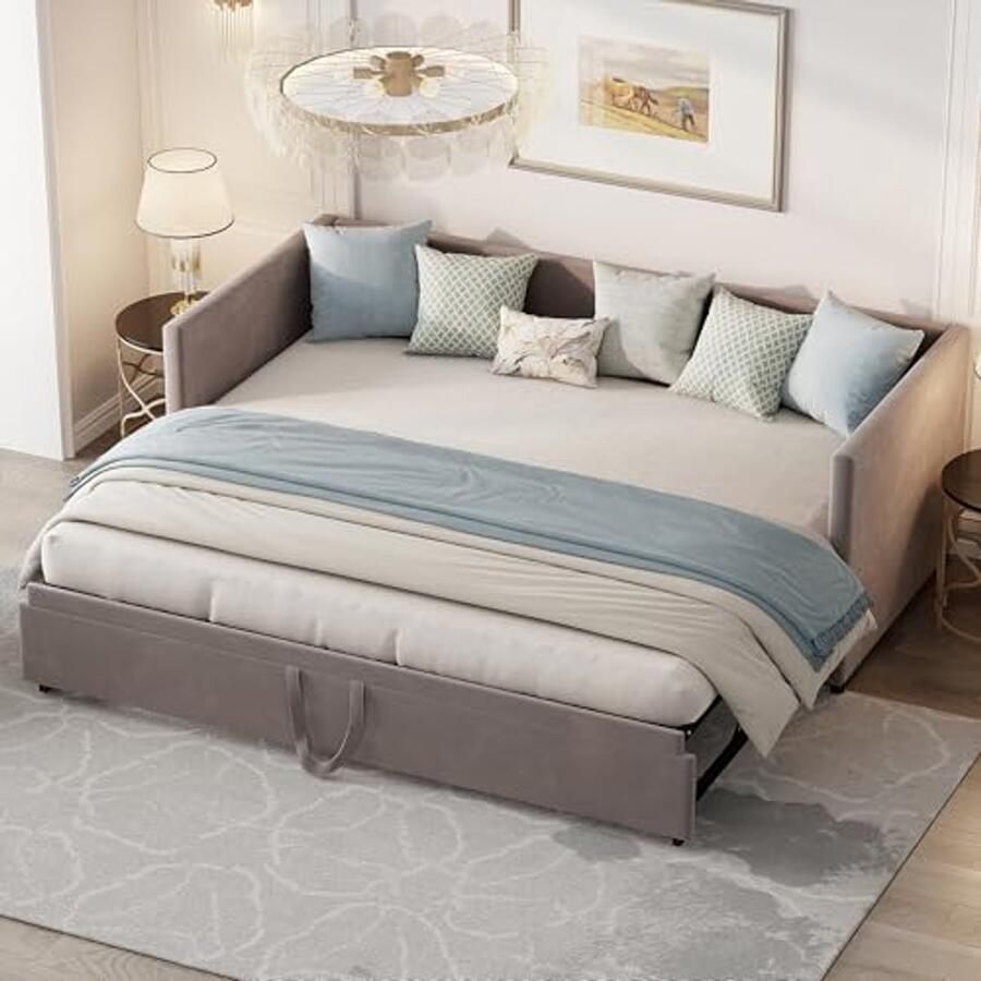 Sofa Bed 2-zits 90 180 x 200 cm – Vouwbare en Uittrekbare Bank – Luxe Velvet