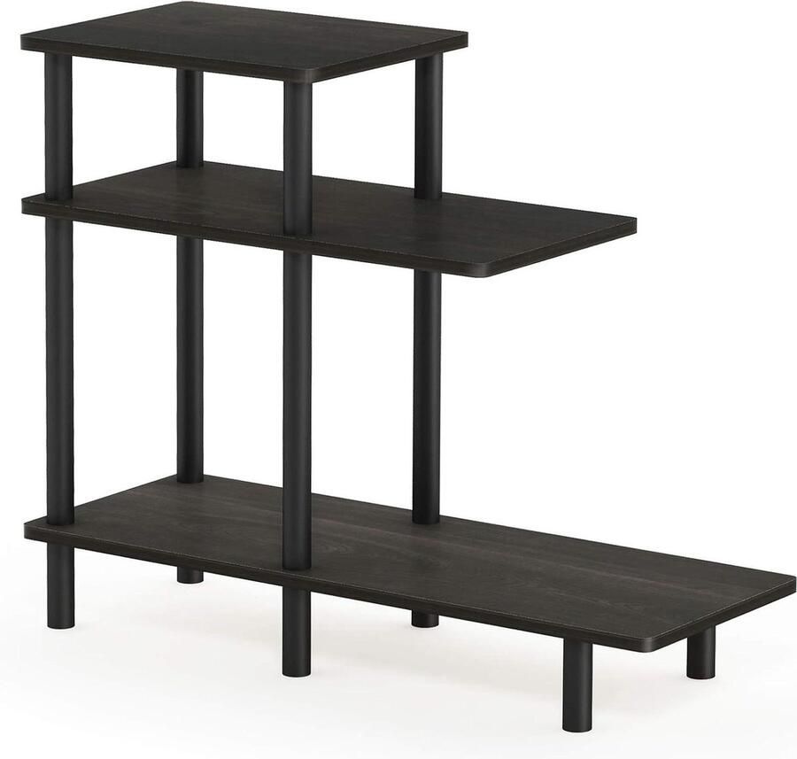 Sofa Bijzettafel met 3 Niveaus Hout Espresso Zwart 29 49 x 80 x 65 1 cm