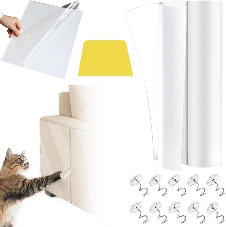 Sofa Cat Scratch Protector Anti-kras meubelbeschermers 30cm x 3m Anti-kras meubelbeschermer voor tapijt bankdeur