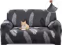 Sofa Cover 2-zits Elastische Stretch Spandex Sofa gooit Sofa Covers antislip wasbare Sofa Covers Sofa Cover Voor Sofa met armleuning grijze Veer - Thumbnail 2