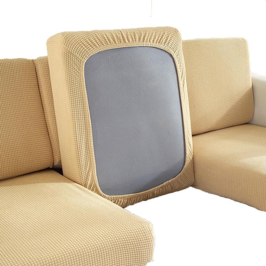 Sofa Cover Backrest Width Universal Elastic Non-Slip Plain Jacquard Cushion Protector for Sofa Cushion Couch Cover L-Shaped Chaise Lounge Chair Living Room Armchair (1#)