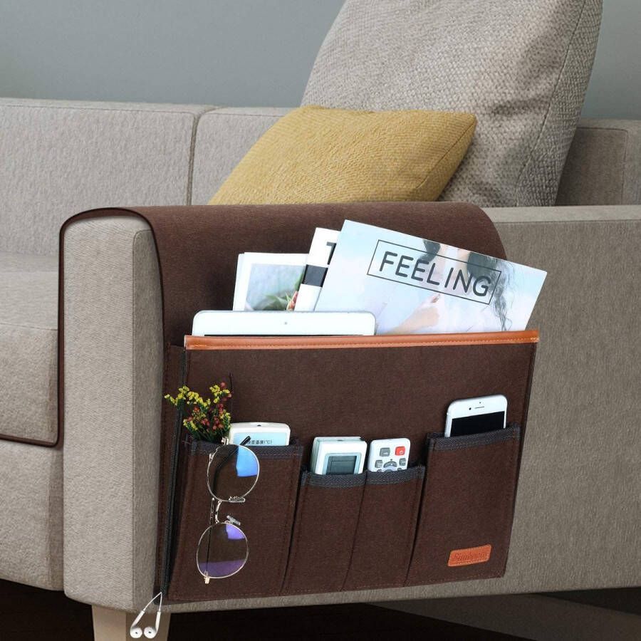 Sofa Organizer afstandsbediening houder bedtas antislip nachtkastje caddy opbergtas voor telefoon tijdschrift boeken bril koffie