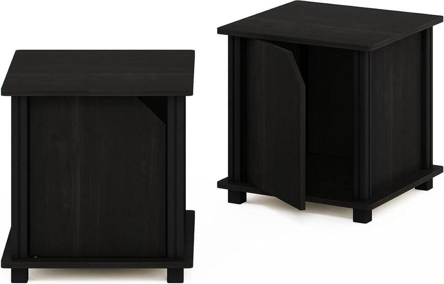 Sofa Tafel met Opbergruimte Espresso Zwart 2-Pack