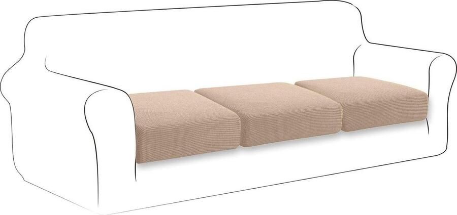 Sofa Zitkussen hoezen High Stretch 3-plakjes Zand Bank Kussenhoezen Hoes Meubelbeschermer Stoel Hoes TIANSHU