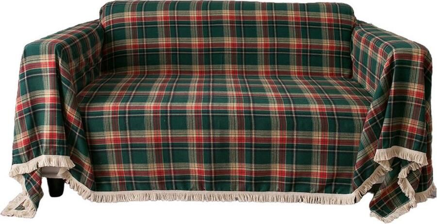 Sofahoes Meubelbeschermer Boheemse Klassieke Plaid met Kwastjes Decoratie Meubelbeschermer met Kwastjes Moderne Eenvoudige Sofahoes met Kwastjes Machine Wasbare Sofa Stofhoes Geschikt voor Woonkamer Slaapkamer (140x180cm 55x70inch)