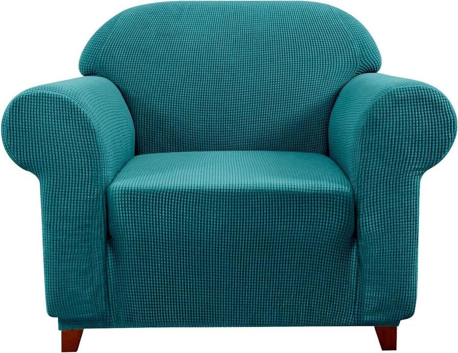 Sofahoes Stretch Bankhoes Jacquard Meubelbeschermer 1-Zits Groenblauw Elastisch