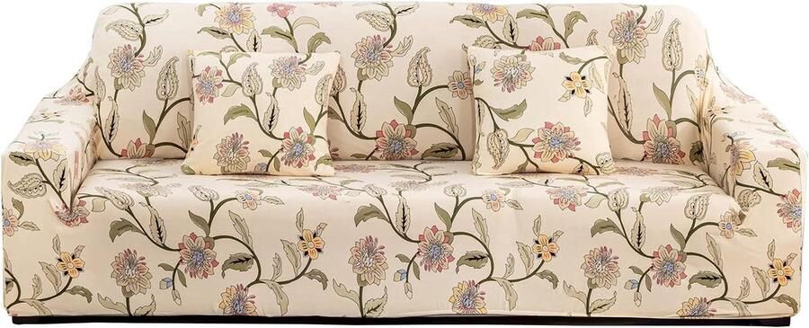 Sofahoezen 1 2 3 4 Zits Moderne Bankhoezen Bescherming en Stijl 1 stuk Bloemen Stretchmateriaal