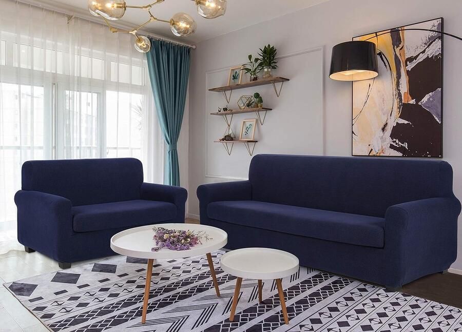 Fluwelen Zachte En Dikke Sofa Hoes Antislip Stijlvolle Hoes Voor Meubels Fluwelen Hoes Voor Hoesjes Stijlvolle Moderne Hoes Voor Fluwelen Pluche Meubels(1-Zits Donkerblauw) - Foto 8