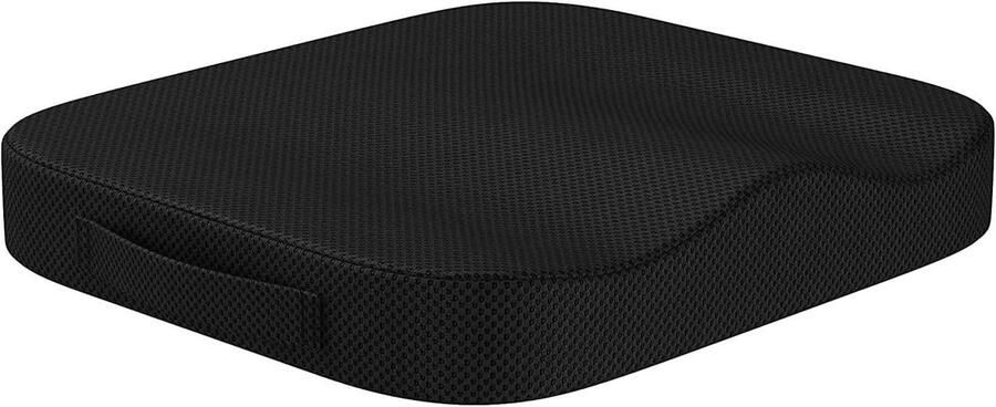 Soft Memory Foam Seat Cushion Non-Slip Bottom with Carry Handle Washable Cover Comfortable Coccyx Cushion for Home Office Chair Cushion Car Seat (Black)
