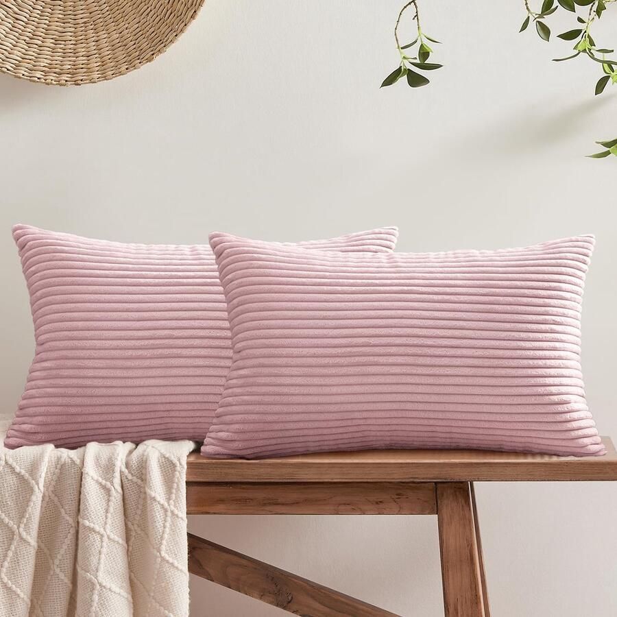 Softalker kussenslopen oudroze 30x50 pluizig 2 stuks kussenslopen bank kussenslopen nekkussen decoratief kussen bankkussen kussen esthetische decoratie voor bank woonkamer slaapkamer bed