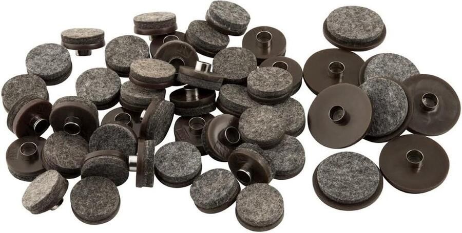 SoftTouch 4770295N Bruin Nail-on Heavy Duty Vilt Pads voor houten meubels 48 stuks 1 inch bescherming krassen harde oppervlakken