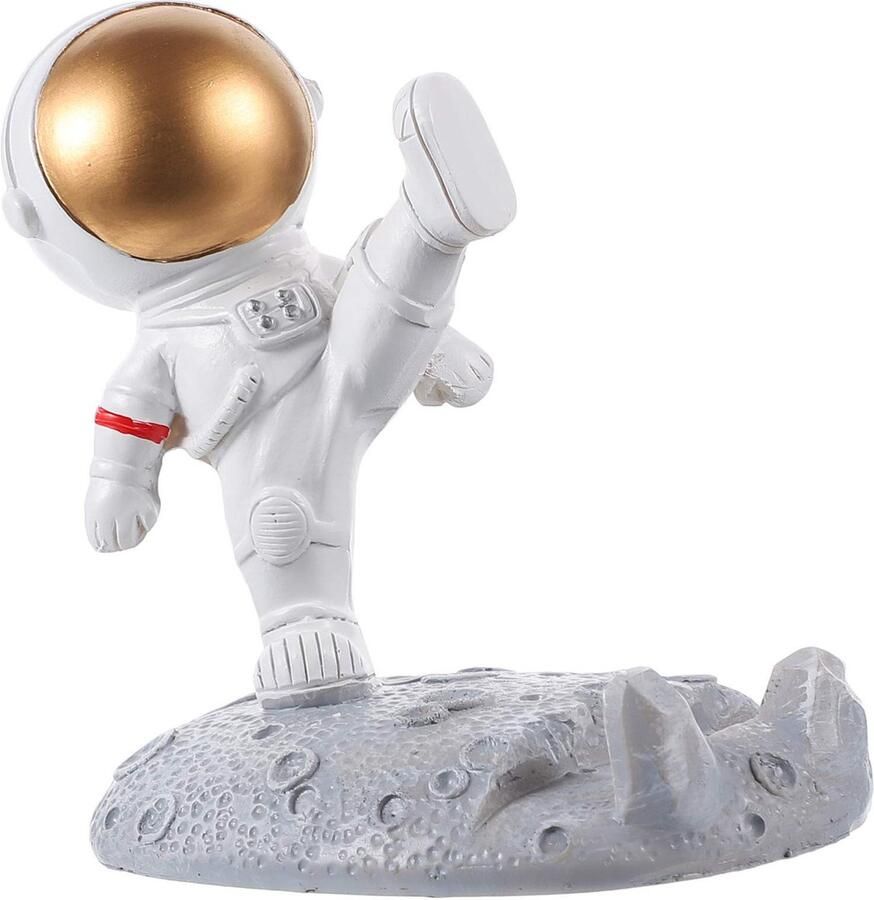 SOIMISS mobiele telefoonstandaard astronaut figuur tafel mobiele telefoonhouder decoratieve figuur moderne sculptuur ruimtebeeld taartfiguur bureau kantoor woonkamer tafeldecoratie voor thuis decoratief object