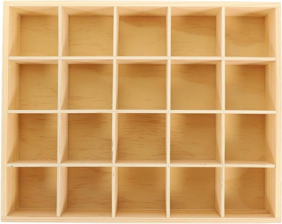 Sok-lade-organizer met 20 cellen Houten ladeverdelers voor ondergoed en broeken