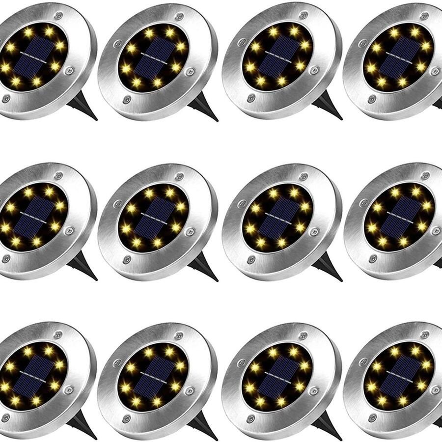 Solar Grond Spots Tuinverlichting op Zonne Energie Tuinverlichting op Zonneenergie Buitenlamp Tuin Tuinlamp 16 Stuks