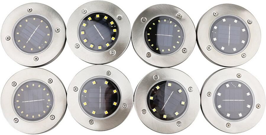 Solar Grond Spots Tuinverlichting op Zonne Energie Tuinverlichting op Zonneenergie Buitenlamp Tuin Tuinlamp 8 Stuks