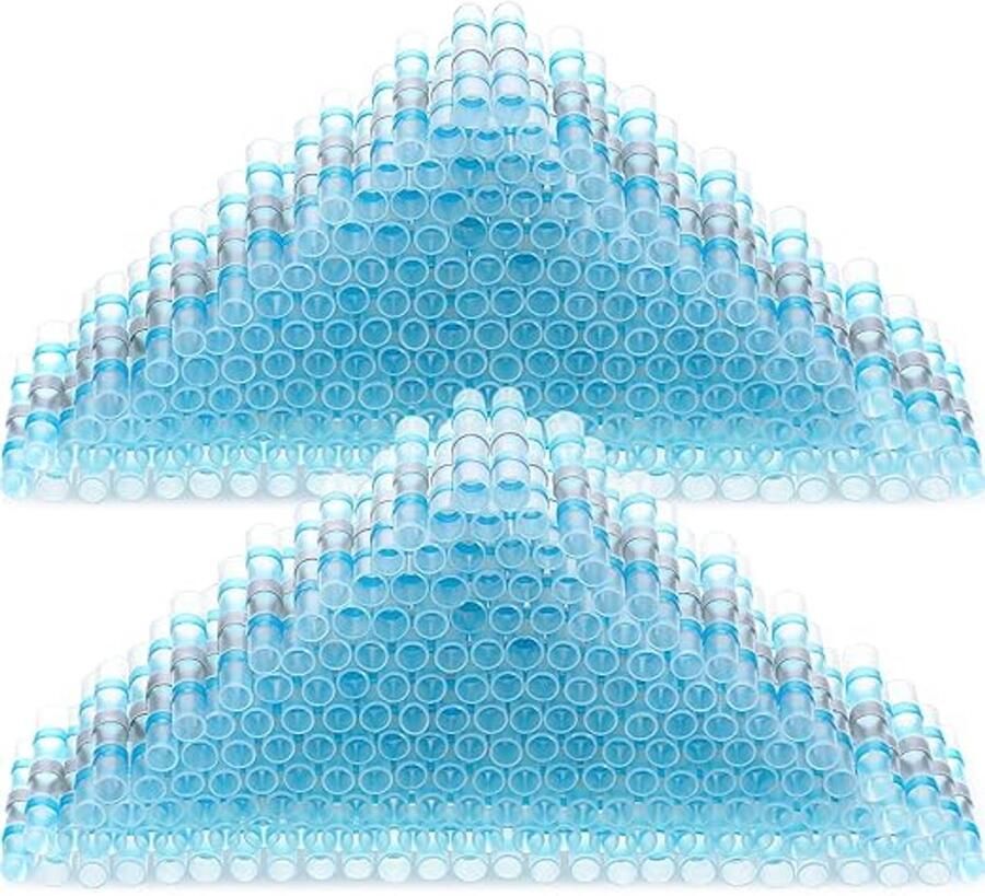 Soldeerverbinders 150 stuks afdichting draad smeltverbindingen hittekrimpen stootverbinders waterdicht geïsoleerde elektrische stootsplijt draadklemmen (blauw 16-14 AWG)