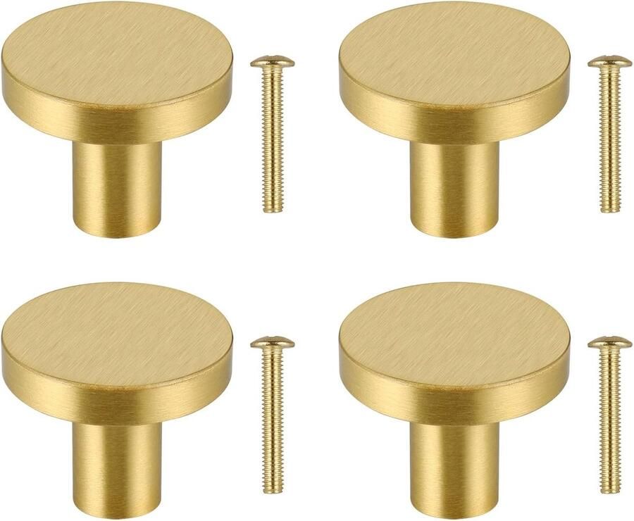 Solid Brass Cabinet Knobs 33mm Round Vintage Drawer Knobs Mushroom Shaped Furniture Knob Handles voor Keuken Kasten Wardrobe Chest of Drawers