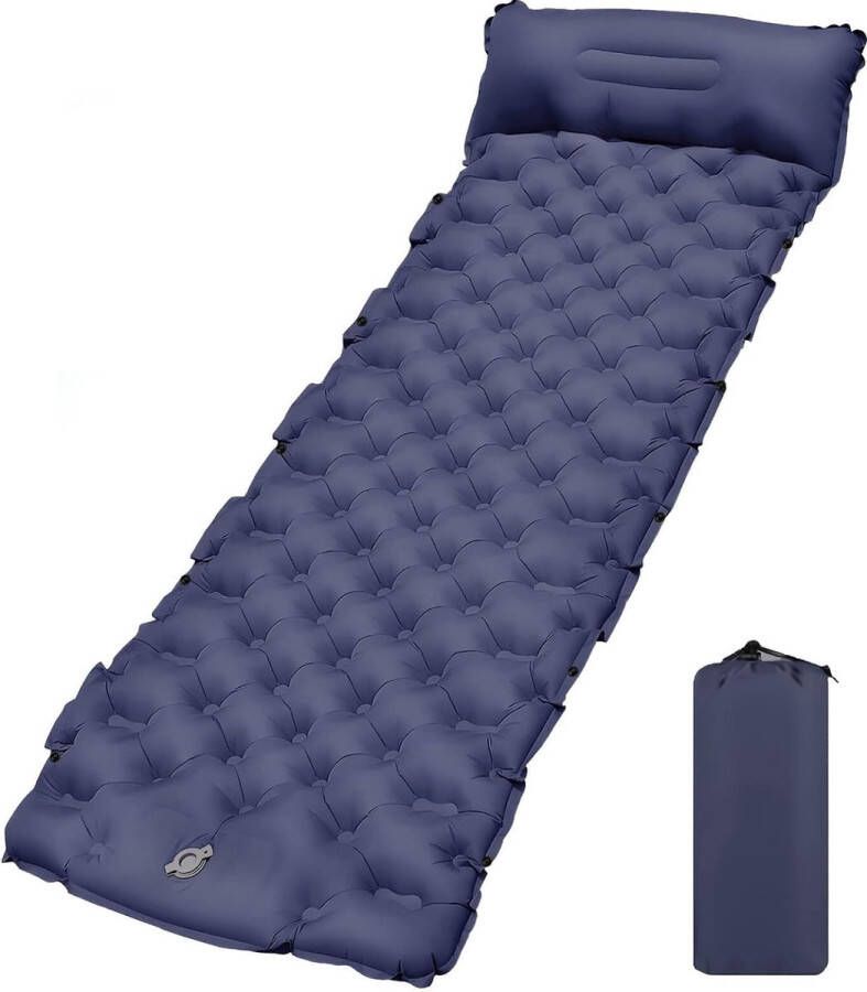 Somat zelfopblazend met kussen zelfopblazende isomat outdoor camping isomat ultralicht klein verpakkingsformaat (donkergrijs)