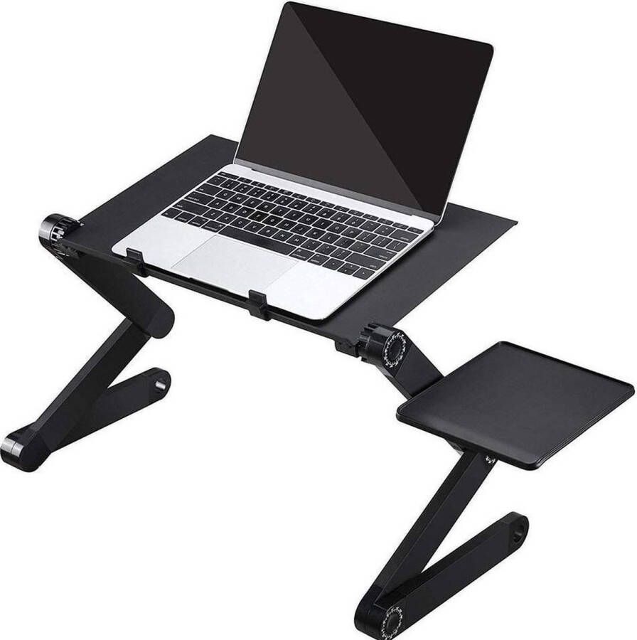 Somstyle Laptoptafel Verstelbaar Laptopstandaard Bedtafel met Muismat Ontbijttafel 26 x 42 cm Zwart