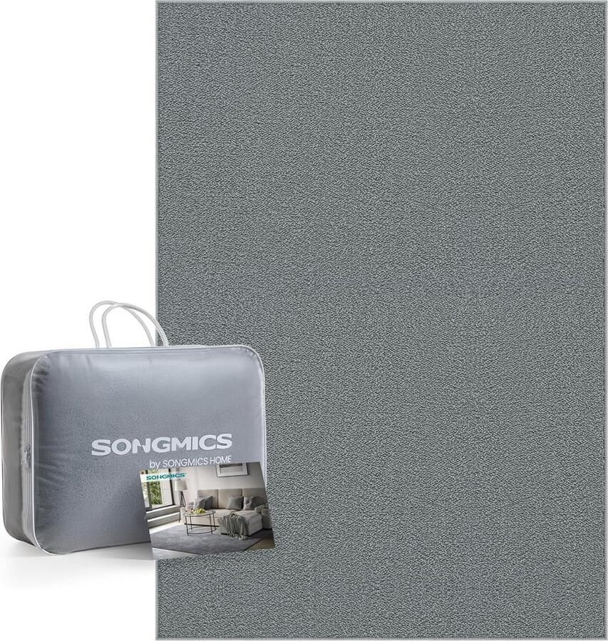 SONGMICS Tapijt 120 x 170 cm woonkamertapijt antislip tapijt decoratie voor woonkamer slaapkamer kinderkamer machinewasbaar superzacht modern duifgrijs