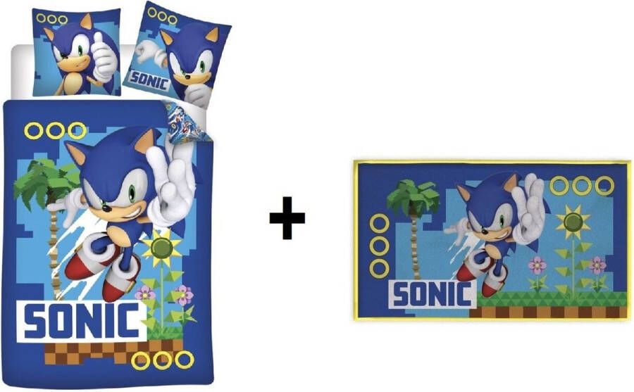 Sonic The Hedgehog Dekbedovertrek 140x200cm + Vloerkleed 70x40cm