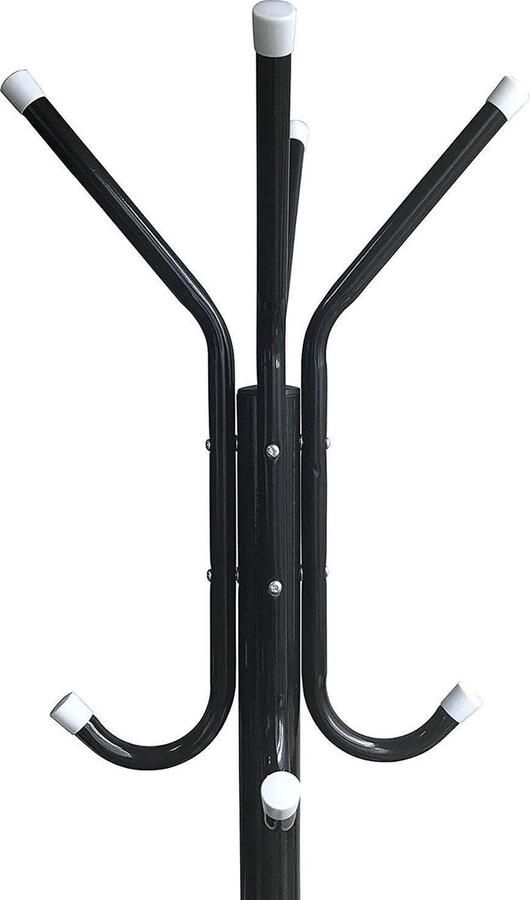 Soroh Kapstok Staand 12 Haken Lichtgewicht 174 CM Eenvoudig Montage Metaal Zwart