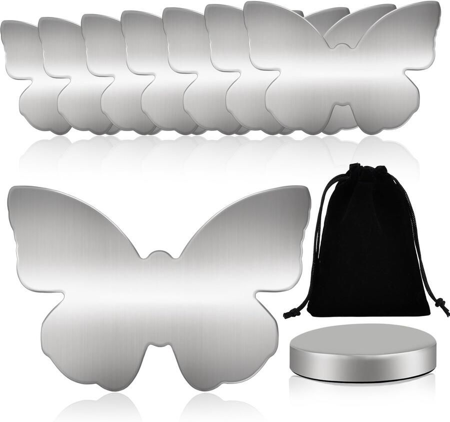 SOSMAR Set van 8 tafelkleedgewichten magneet vlinder 53g extra zware magnetische gewichten voor tafelkleden gordijnen douchegordijnen praktisch in een stoffen tas