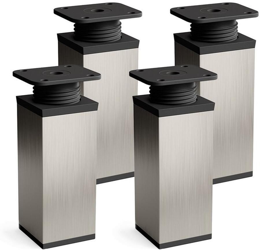 Sossai design meubelpoten set van 4 inox kunststof en aluminium