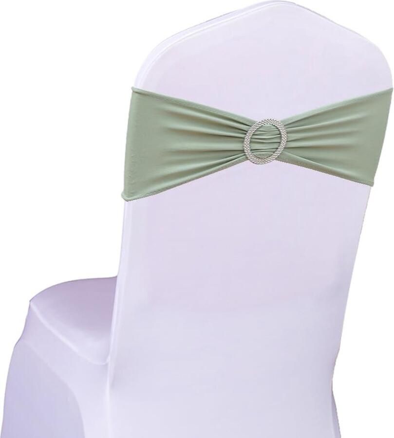 Spandex salie groene stoel sjerpen decoratie voor evenementen 50 stuks 90% polyester