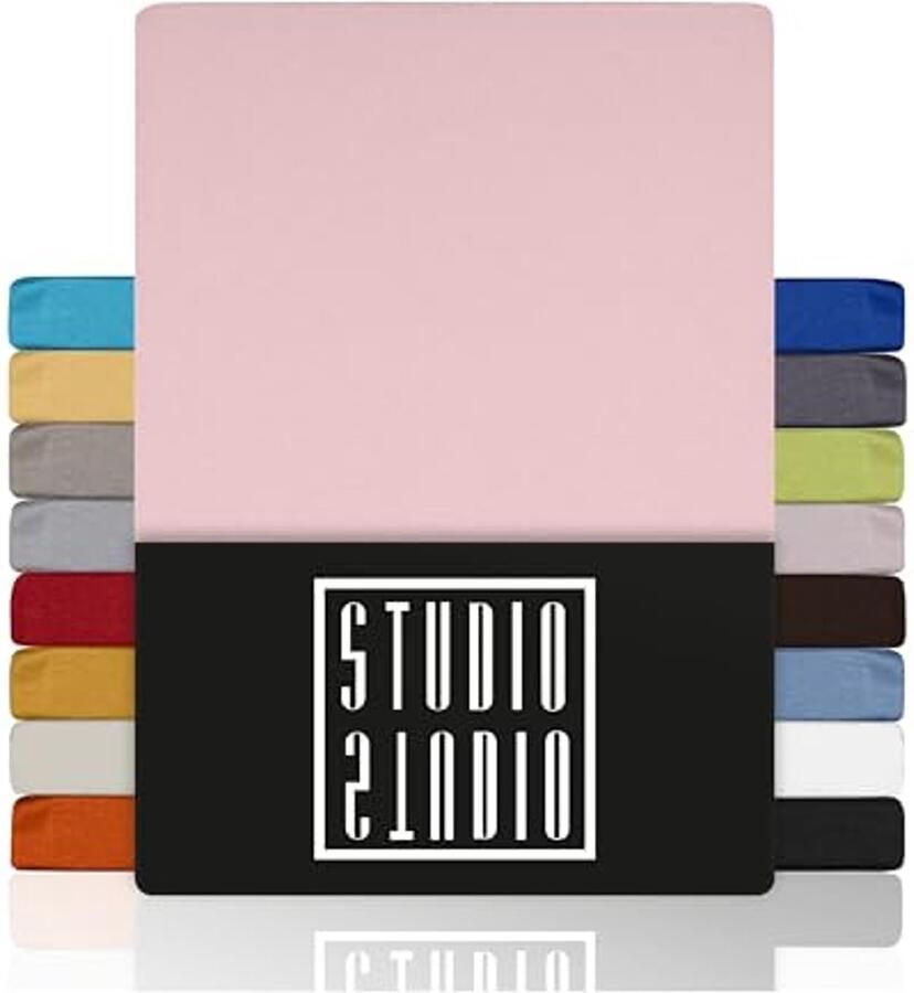 Spannbettlaken 120x200cm van 100% gekämmte katoen OEKO-TEX 100 geschikt voor matrassen tot 25cm hoogte Puder