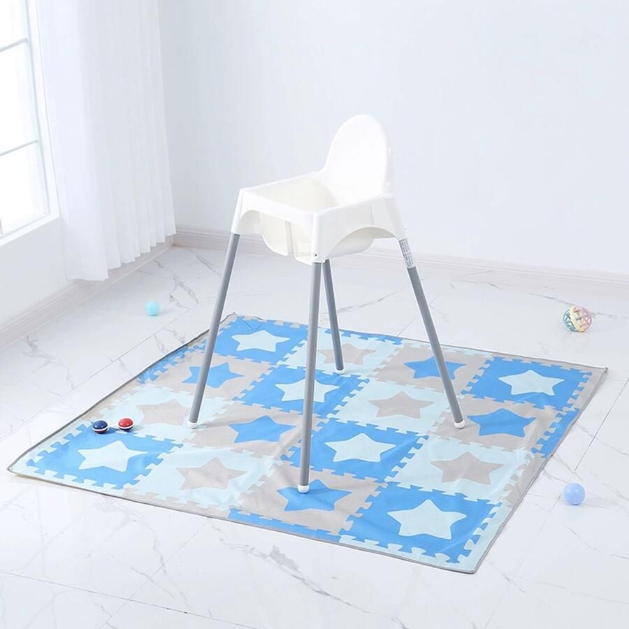 Spatmat voor onder de kinderstoel kunst knutselen waterdichte en antislip spatmat vloerbeschermer wasbare kinderstoel vloermat 51 inch herbruikbare rommelmat en babyvoedingstafelkleed Vierkant weerbord 130*130cm - Foto 4