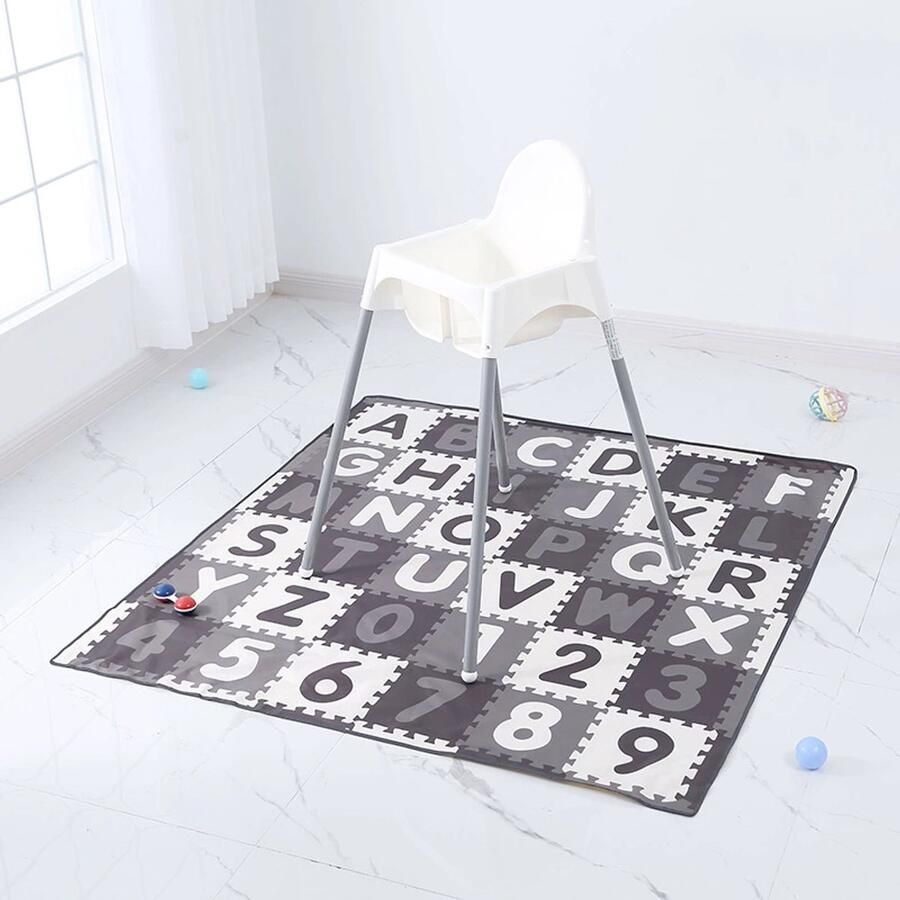 Spatmat voor onder de kinderstoel kunst knutselen waterdichte en antislip spatmat vloerbeschermer wasbare kinderstoel vloermat 51 inch herbruikbare rommelmat en babyvoedingstafelkleed Vierkant weerbord 130*130cm - Foto 3