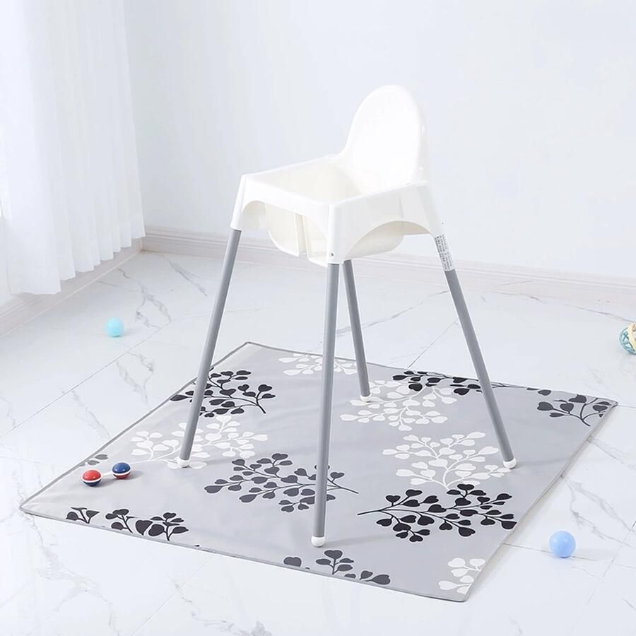 Spatmat voor onder de kinderstoel kunst knutselen waterdichte en antislip spatmat vloerbeschermer wasbare kinderstoel vloermat 51 inch herbruikbare rommelmat en babyvoedingstafelkleed Vierkant weerbord 130*130cm - Foto 6