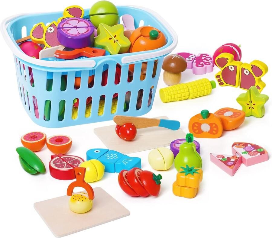 Speelgoed Houten Snijden Fruit en Groenten Set Educatief Keuken Speelgoed voor Kinderen