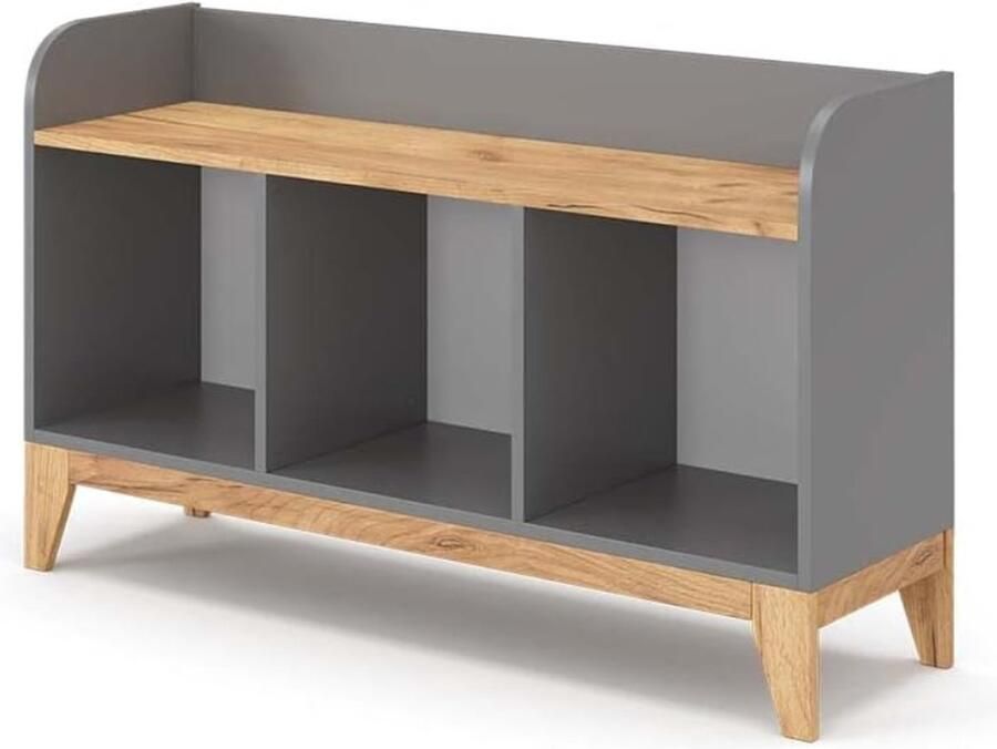 Speelgoedkast Opbergkast Kinderen Boekenkast Kind Opberger 107x63 Cm Grijs