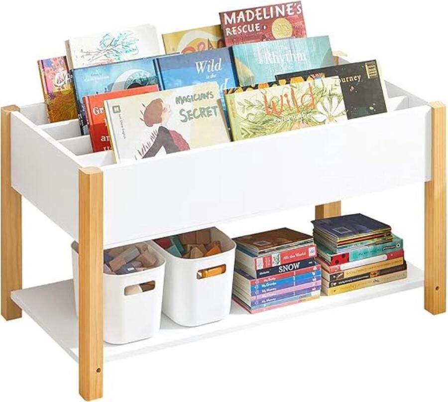 Speelgoedkast Opbergkast Kinderen Boekenkast Kind Opberger 85x42x45 Cm Wit