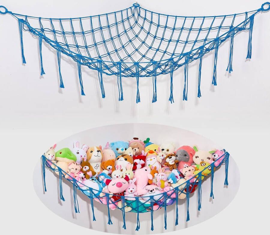 Speelgoedopslag Knuffeldieropslag Net Hangmat Knuffeldierenorganizer Muurhangende decoratie voor kinderkamer