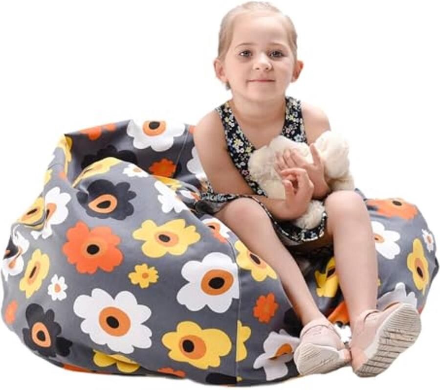 Speelgoedopslag Zitzak Zacht en Comfortabel Zitkussen met Opbergtas